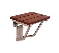 Foldable Wall Shower Stools Wall Mounted Wooden Shower Seat Stool Folding Wood Change Shoes Stool 304 Stainless Steel Base for Elderly/Disabled Anti-Slip Heavy Duty Shower Seat Stool Max. 160kg