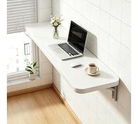 Foldable Wall Table 40x40 cm Wooden Space Saving Square Wall Mounted Side Table & Nightnd Ideal for Bedroom Kitchen Balcony & Office Use