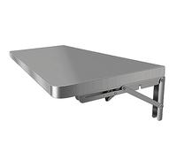 Foldable Wall Table, Stainless Steel Wall-Mounted Drop-Leaf Desk, Floating Dining Table, Kitchen Space Saver, Buffet Table, Size: 100x30cm (39x12in)