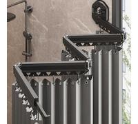 Foldable WallMounted Aluminium Shower RailAdjustable Folding Shower Pole for Wet Room (3Fold Design Durable & SpaceSaving)