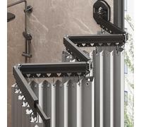 Foldable WallMounted Aluminium Shower RailAdjustable Shower Aid Pole for Wet Room SpaceSaving Design Easy Installation Durable & Lightweight (2Fold d4Rod)