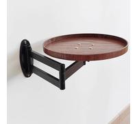 Foldable WallMounted Round Table: SpaceSaving Nightstand & Coffee Table Quick Installation Elegant Walnut Finish Perfect for Small Spaces Retractable Design