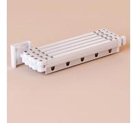 Foldable WallMounted Shower Grab Bar Aluminium Folding Shower Rail for Wet Room White & Bronze 2Fold Design Safety Support for Elderly & Disabled