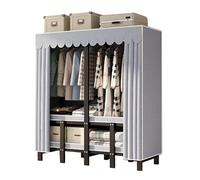 Foldable Wardrobe Closet with Cover and Door, Freestanding Clothes Organizer for Bedroom Storage