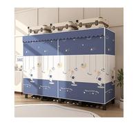 Foldable Wardrobe Closet with Cover, Metal Garment Rack, Portable Freestanding Clothing Organizer for Hanging Clothes and Storage in Bedroom or Dorm