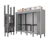 Foldable Wardrobe for Hanging Clothes, Covered Portable Wardrobe with Alloy Steel Connectors, Non-Woven Cover, Large Storage Capacity, Suitable for Bedrooms