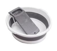 Foldable Washboard Basin Large Capacity Portable Wash Board with Soap Case and Drainage Hole Non Slip 2 in 1 Hand Laundry Washing Tub for Travel Home Camping