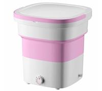 Foldable Washing Machine, Pulsator Cleaning, Portable Handle, Easy To Operate, Suitable for Business Trips, Travel, Etc. (pink)