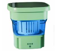 Foldable Washing Machine, Smart Washing, Foldable Storage, Removable Drain Basket, Suitable for Multiple Scenarios (green)