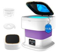 Foldable Washing Machine with 3 Modes Deep Cleaning, Half Automatic Portable Mini Washer, 11.5L High Capacity, Soft Spin Dry for Travel Home Dorm