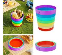 Foldable Waste Bin for Kitchen,Folding Rainbow Trash Can for Kitchen,Portable Garbage Countertop Waste Bin for Camping Travel