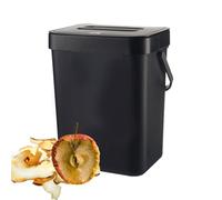 Foldable Waste Bin - Mountable Bucket | Hanging Rubbish Can | Worktop Compost Bin, Space-Saving Bin with Lid and Handle, Modern Undersink Bin for Cupboard, Bathroom