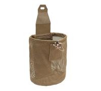 Foldable Waste Mesh Bag | 19 x 23 cm Nylon | Green/Black/Khaki | Folding Belt Pocket for Garbage, Collecting, Equipment | Hiking and Gardening Accessory, Khaki, riferimento alla