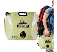 Foldable Water Bag - 8 Litre Food-Grade Clear Portable Carrying Tank, Integrated Faucet Exhaust System | Container for Outdoor Camping Hiking Riding Sports Mountaineering Adventure