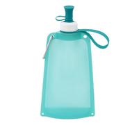 Foldable Water Bottle - Flexible Drinking Pouch, 550ml Silicone Squeeze Foldable Water Bag for Travel Commuting Camping Backpacking Outdoors Sports Gym Hiking Leakproof Canteen Blue