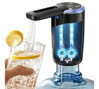 Foldable Water Bottle Pump, Dual Motor High-Speed 5 Gallon Water Dispenser, Portable Electric Water Jug Pump with 3 Pumping Modes, Type-C Rechargeable, Universal Fit for 2-5 Gallon Bottle, Black
