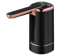 Foldable Water Bottle Pump with USB Charging Automatic Dispenser with 3 Pre-set Volumes, Portable Water Dispenser for Universal Bottle, Camping Travel Office (black)
