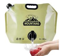 Foldable Water Container - 16.93 x 12.2 x 2.95 inches, 8L Foldable Water Carrier Waterproof Hydration Bag with Adjustable Tap | for Hiking Travel Cycling Backpack Car Sports Fishing Picnic
