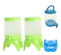 Foldable Water Dispenser with Tap, 2 Piece Drink Dispenser with Stand, Water Container with Tap, Water Canister Foldable, Large Capacity Water Dispenser, Camping Water Dispenser, Party, Travel