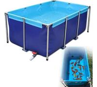Foldable Water Storage Pond, Large PVC Canvas Tank with Stainless Steel Frame for Agricultural Irrigation and Home Aquaculture