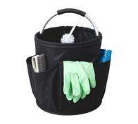 Foldable Waterproof 18L Cleaning Caddy with Handle, Heavy Duty Multi-Purpose Organiser Bag for Home, Kitchen, Office (black)