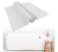 Foldable Waterproof Bathtub Cover EcoFriendly PVC Bath Caddy Tray Antidust Bathroom Shelf Lid for Home Hotel & Spa (137 x 66 cm)
