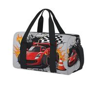 Foldable Waterproof Kids Overnight Bag - Lightweight Travel Holdall Carry On Luggage, Large Capacity Weekend Bag for Boys and Girls for School, Dance, Sports, Explosive Racing Car