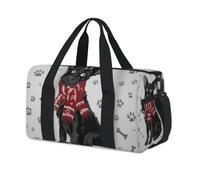 Foldable Waterproof Kids Overnight Bag - Lightweight Travel Holdall Carry On Luggage, Large Capacity Weekend Bag for Boys and Girls for School, Dance, Sports, Agile Dog with Scarf