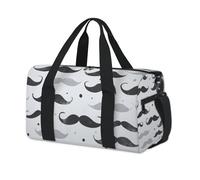 Foldable Waterproof Kids Overnight Bag - Lightweight Travel Holdall Carry On Luggage, Large Capacity Weekend Bag for Boys and Girls for School, Dance, Sports, Elegant Various Mustache
