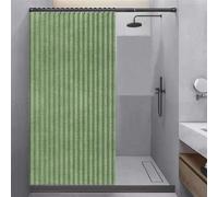 Foldable Waterproof Linen Shower Curtain 100x200 cm - Anti-Mold Splashproof Includes Magnetic Hooks Perfect for Home & Travel & Easy to Clean