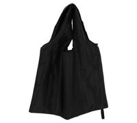 Foldable Waterproof Shopping Bag for Daily Essentials, Black Polyester | Quick Folding Design, Modern Minimalist Pure Colour Style, Mall or Purse Carry, Reusable Handle Tote