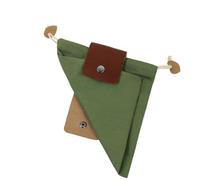 Foldable Waxed Canvas Foraging Pouches Hiking Waist Pack with Drawstring Leather Mushroom Belt for Camping and