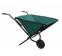 Foldable Wheelbarrow - Folding Wheelbarrow - Robust Steel Frame - 112 cm x 72 cm x 73 cm - 600 D Oxford Fabric - Garden Trolley - Hanging - Sliding Barrow, Green/Black