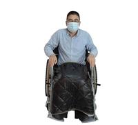 Foldable Wheelchair Leg Cover,Rain Cover for Wheel Windproof Warm Wheelchair Blanket Polyester Fiber Soft Comfortable Reusable Portable Old People Folded Warmer(Black Half Bag)