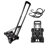Foldable Wheeled Backpack Cart, Lightweight Rolling Travel Luggage Trolley | Comes with durable elastic straps, portable trolley for luggage, laptops, camping gear and grocery shopping