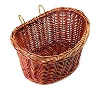 Foldable Wicker Bicycle Basket, Vintage Willow Front Handlebar Bag for Shopping and Camping, Brown 13.4x10.6x8.3 Inch