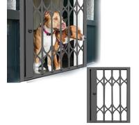 Foldable Window Security Gate for Large Dogs, Adjustable Burglar-Proof Mesh, Collapsible Safety Grille for Home & Basement, Pet Protection and Anti-Break-In Solution