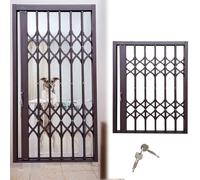 Foldable Window Security Grate with Lock & Key - Break-In Resistant Protector for Pets - Indoor Anti-Burglary Guard