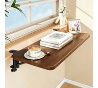 Foldable Window Sill Extender 20 24 28 32 35 in, Clamp-on Window Ledge Extender Plate Space Saving, Countertop Extension Board for Plants, Books, Cups(Dark Wood,50x25 cm (19.7x10 in))