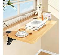 Foldable Window Sill Extender 20 24 28 32 35 in, Clamp-on Window Ledge Extender Plate Space Saving, Countertop Extension Board for Plants, Books, Cups(Light Wood,60x25 cm (23.6x10 in))