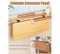 Foldable Window Sill Extender 20 24 28 32 35 in, Clamp-on Window Ledge Extender Plate Space Saving, Countertop Extension Board for Plants, Books, Cups(Light Wood,90x20 cm (35.4x8 in))