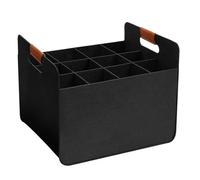 Foldable Wine Tote for 12 Bottles - Felt Insulated Carrier with Handles & Dividers - Stylish Black Wine Bag for Picnics, Tastings & - Easy Storage Design