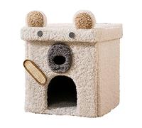 Foldable Winter Warm Pet Cat House with Puppy Sleeping Mattress, Kitten Soft Basket for Indoor Comfort - Cozy and Conven
