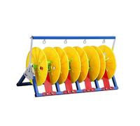 Foldable Wire Spool Rack, Adjustable Cable Caddy with Independent Rotating Reels, Heavy-Duty Spool Holder for Wires, Ropes & Paracord (41x78x29cm)