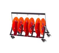 Foldable Wire Spool Rack,Portable Wire Cable Dispenser,Multiple Axles and 2/3/4/5 Storage Tray,66 LBS Capacity,for Electrical Retail Use(47x30x65cm)