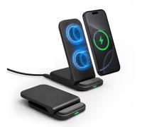 Foldable Wireless Charger Stand 15W Charging Station Phone Stand Compatible with Google Pixel 10/10 Pro/9/9 Pro/9a/9/8/7 for Samsung Galaxy S26 S25 S24 S23 Z Flip Series
