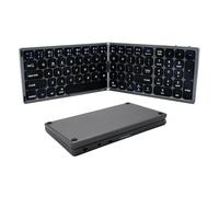 Foldable Wireless Keyboard, BT Keyboard with Number Pad, /iOS/, Grey, thin, Rechargeable, Portable for Home Office Travel, Wireless Keyboard