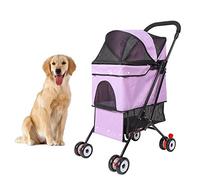 Foldable Without The Need to Install Small and Medium Cat and Dog Carts Multi-Directional Ventilation 360° Wheels Perfect Pet Travel