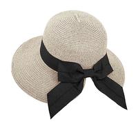 Foldable Women Sun Hats Ladies Hat Straw Womens Floppy Summer Sun Beach Hats Accessories Wide Brim 50 Crushable Straw Womens Summer Foldable for Women UK (Beige One Size)