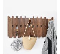 Foldable Woo Coat Rack with Piano Key Hoo 2 Rows 45° Wall Mounted for Entryway Living Room Bedroom or Kitchen Slish Space Saving Solut (31cm)